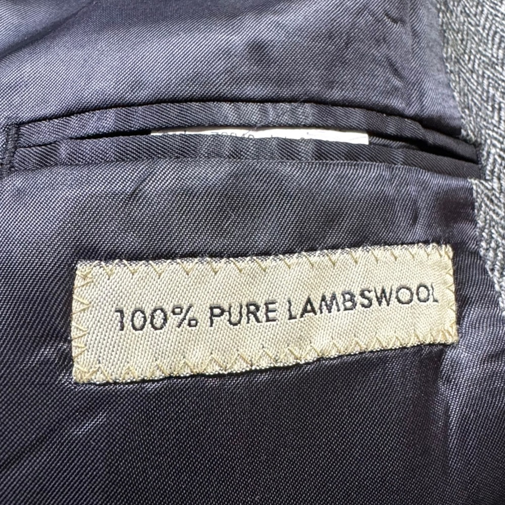 Alan Flusser Mens Lambswool Sport Coat Blazer Jacket 48R Gray Office Business - Picture 6 of 10